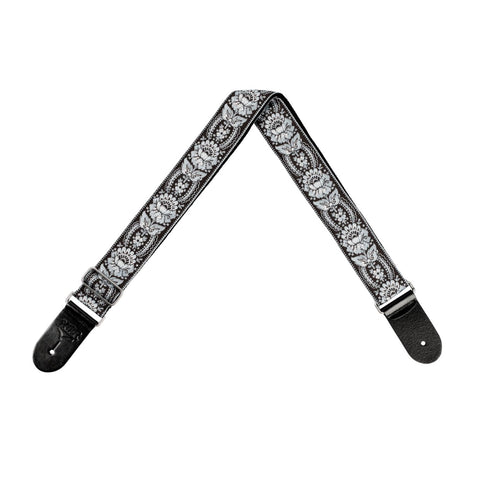 XTR Floral Silver/Black Pattern Guitar Strap